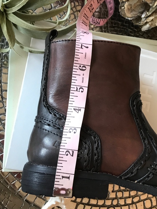 BED STU REVOLUTION TWO-TONED DISTRESSED BLACK BROWN LEATHER WESTERN GRUNGE BOOTS